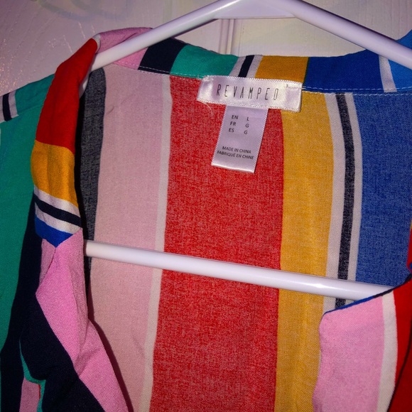 Short sleeve colourful stripped tie-up tee. - Picture 3 of 3